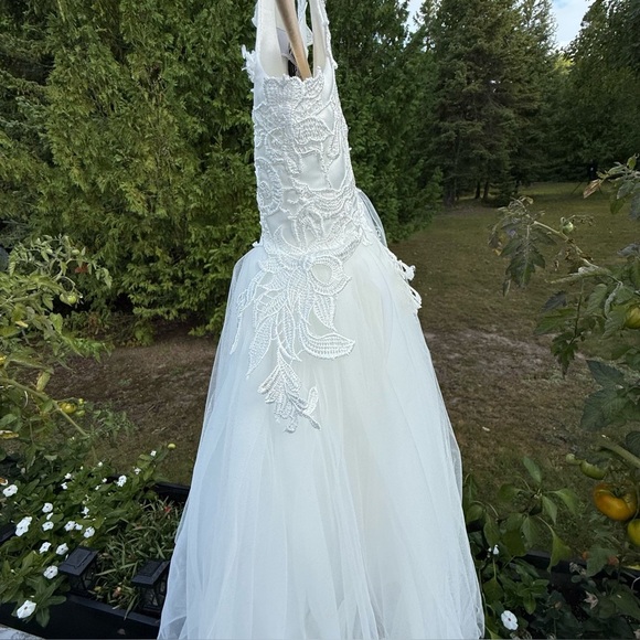 Miami Flower Girl Wedding Elegant White Lace Dress zip back full lined size 3 - Picture 5 of 16